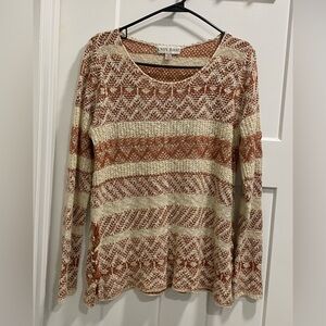 Knox Rose Striped Scoop Neck Long Sleeve.  Size M